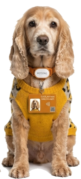 Petstag evcil hayvan kimlik ve takip ürünü sahne görseli